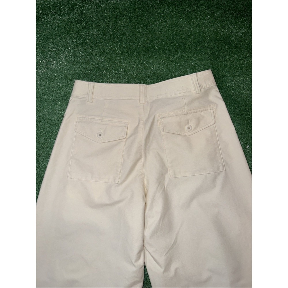 Uniqlo Unisex Barrel Leg Pants High Waist Cream Medium 30in Waist - Picture 6 of 6